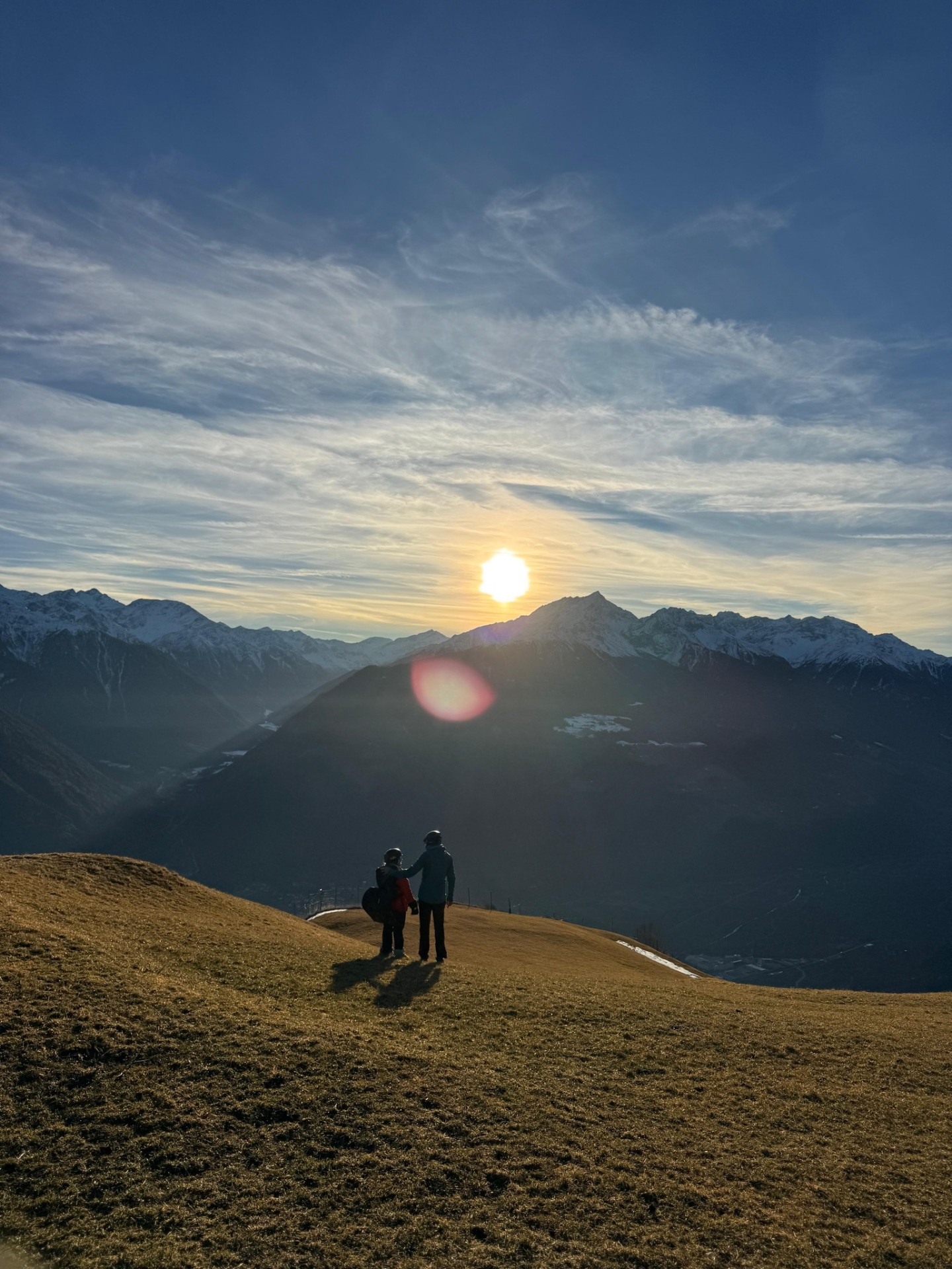 Sonnenaufgang am Startplatz über dem Vinschgau